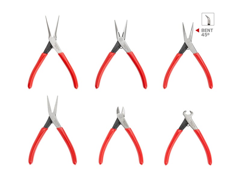 TEKTON Mini Pliers Set, 6-Piece (Needle Nose, Long Nose, Flat Nose, Cutting) | PMN99906 - Image 1
